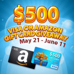 $500 Visa or Amazon Gift Card Giveaway